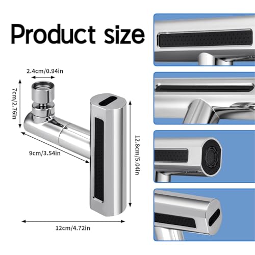 Image of Universal Tap Extender for Kitchen Sink, Flexible Faucet 360 Degree Rotating,Wash Basin Taps New 4-in-1 Sink Tap for Kitchen