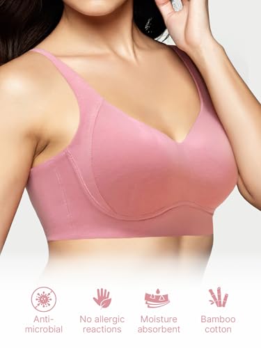 Image of Enamor Bamboo Cotton A077, Side Support, Everyday Women's T-Shirt Bra - 3X Softer, 4X More Absorbent, Antimicrobial, Padded, Wirefree, Full Coverage