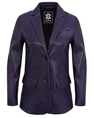 2 Button Leather Blazer - Purple