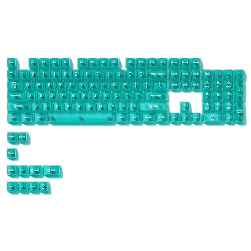 Image of dagaladoo Clear keycaps,Transparent Keyboard keycaps,Jelly Key caps Set,Shine Through keycap，MDA Profile Keyboard caps for Mx Switches Mechanical Keyboard(Light Green)