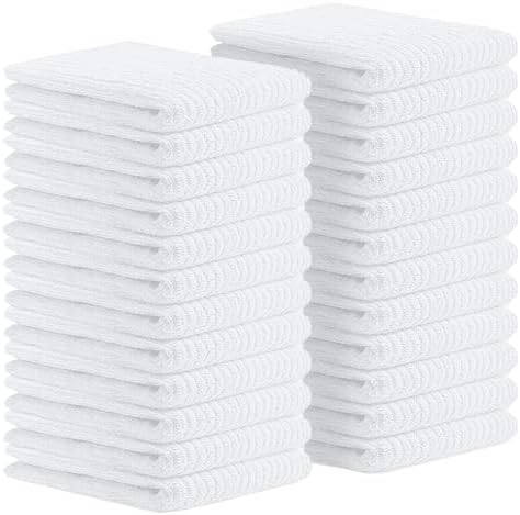 Avalon Towels Ribbed Bar Mop Towels (Value Pack of 24) Size 16″x19″ – Absorbent and Durable, Multipurpose Cleaning Rags, Cotton Cleaning Towels, Terry Cloth Rags, Reusable Shop Rags