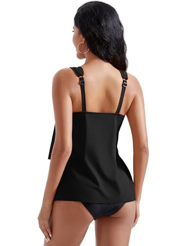 RXRXCOCO Women Tankini Bathing Suits Ruffle High Waisted Swimsuit Plus Size Tummy Control Swimwear4