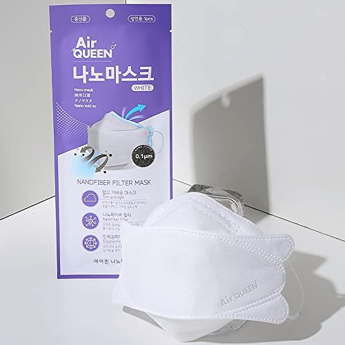 Nanofiber Filter Face Mask (White) , Paper Light weight, 0.1µm Nanofiber Filter, Made in Korea, Reusable up to 10times by Malpurwala General Trading LLC