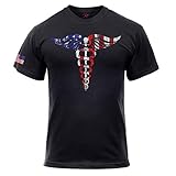 Rothco メディカルシンボル(Caduceus) Tシャツ - ブラック - 2XL