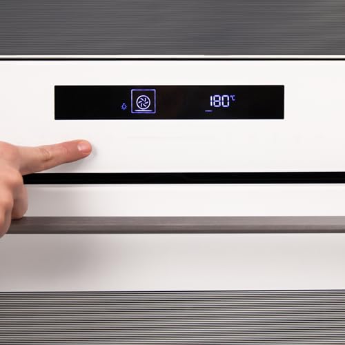 Cecotec Four encastrable 60cm Bolero Hexa SM406000 Glass White A+. 2900W, 72L, 12 Fonctions, Steak Master, Pizza Master, Steam Assist, Steam EasyClean, Mode Eco, Décongélation, Minuterie électronique