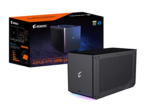 GIGABYTE AORUS RTX 3090 Gaming Box eGPU, WATERFORCE All-in-One Cooling System, Thunderbolt 3, GV-N3090IXEB-24GD External Graphics Card (Renewed)