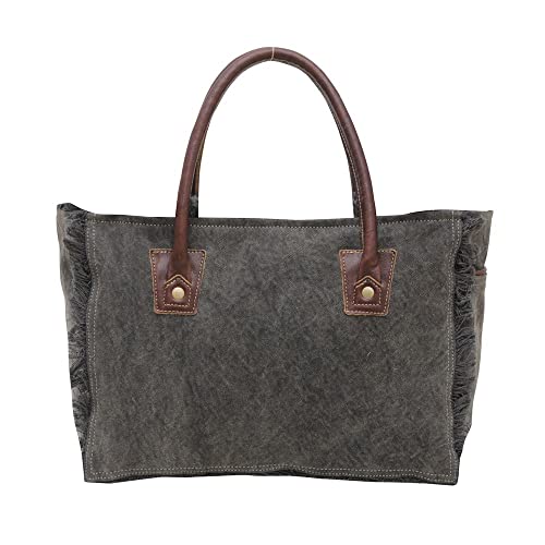 Myra Bag Western Upcycled Canvas Handbag for Women - Leather Shoulder Bag Orange Affairs3