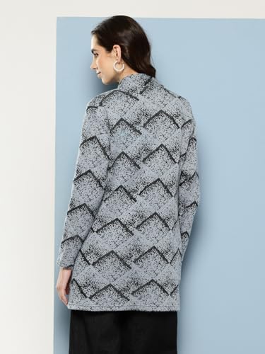 Image of Aarika Womens Winter Wear Lemon Colour Abstract Woolen Cardigan