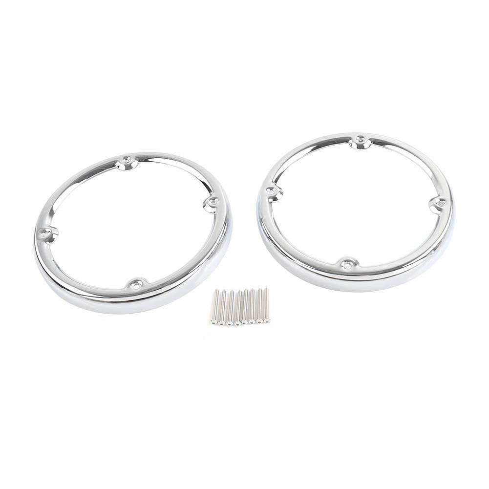 Newsmarts ABS Plastic Rear Tour-Pak Speaker Grill Trim Cover Mesh Chrome for Harley Touring Electra Glide Classic/Standard Motorbike