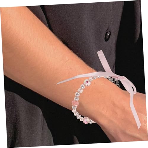Bracelet de perles avec nœud élégant, le cadeau collier rose idéal - 3