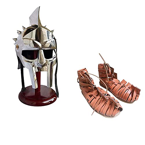 Image of AnNafi Mens Gladiator Maximus Arena Helmet & Mens Gladiator Leather Sandal
