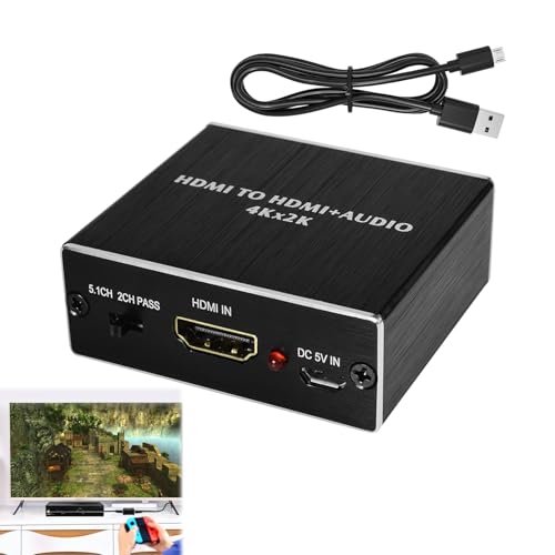 GSGFUIS 4K x 2K HDM1 Audio Extraktor Splitter HDM1 Sound Splitter HDM1 zu HDM1 Audio und Optisch SPDIF Konverter mit 3 5mm Stereo Audio Splitter Adapter Converter Adapter
