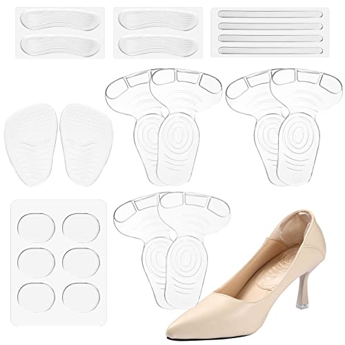 siismi 22 Stück High Heel Pads, Fadenart Rutschfest Heel Grips Liner Inserts, Anti Slip Schuhkissen, Heel Snugs für Frauen, Ball of Foot Einlegesohlen Cover