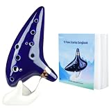 Ohuhu Ocarina 12 Hole Alto C with Song Book, Gift for Music Fans Blue