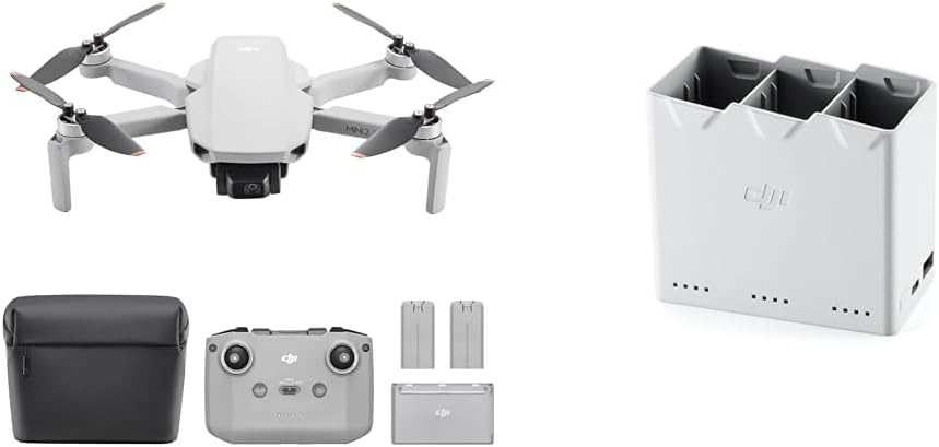 DJI Mini 2 SE Fly More Combo, Lightweight and Foldable Mini Camera Drone & Mini 4 Pro/Mini 3 Series Two-Way Charging Hub, Compatibility: DJI Mini 4 Pro, DJI Mini 3 Pro, DJI Mini 3