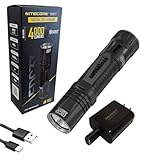EdisonBright Nitecore EDC33 4000 Lumen LED USB-C Rechargeable Powerful Tactical Flashlight, Battery, Paracord Lanyard Charging Adapter