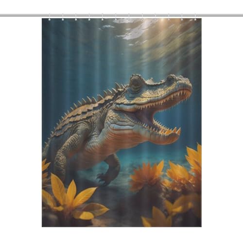 Rideau douche tissu motif crocodile de qualité supérieure 140x183 - 7