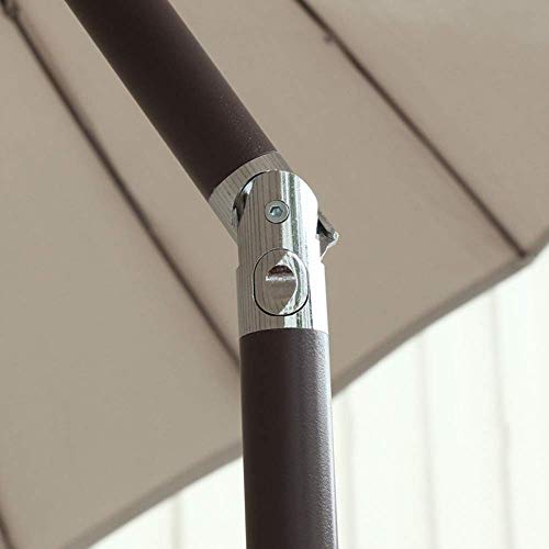 Parasol ogrodowy na zewnątrz |2,7M| Okrągły/uchylny/z korbą / 38 mm słupek pod parasol, na taras/patio/balkon/stolik kawowy - bez podstawy, dobry (dymny szary A)