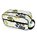 Produktbild Handgezeichnete Doodle Pfote Prints Make-up-Tasche, Reise-Kosmetiktasche für Frauen, Hund Welpen, gelb, rot, tragbare Kulturbeutel, Kosmetik-Zug-Organizer