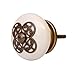 Knober Bouton de meuble en céramique blanche porcelaine 40 mm Style maison de campagne shabby chic (Antique AD22)