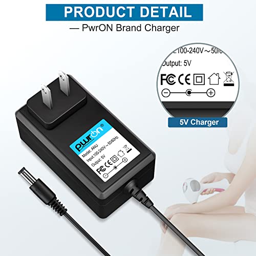 PwrON 5V Replacement for Tria Charger Compatible with Tria Beauty 4X 3X LHR 4.0 3.0 2.0 THR-25 UM318-0530 UM310-0530 PSM10A-050 PSC12A-050 US312-0523 Power Cord - Thumbnail 2