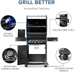 Napoleon Rogue® 425 Propane Gas Grill/BBQ with Range Side Burner, Black