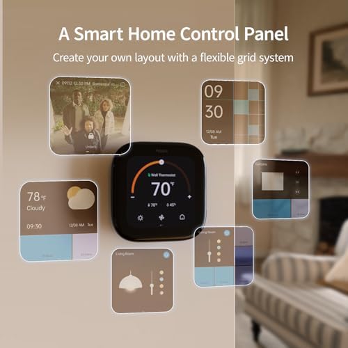 Aqara Smart Thermostat W200 with Apple Adaptive Temperature & Clean Energy Guidance, 4" Touchscreen, Matter Controller, Built-in Radar Sensor, Works with Apple Home, Siri, Google Assistant, Alexa — view 3