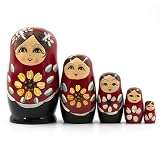 Jorzer 5 pièces/Ensemble poupées gigognes, poupée Matryoshka en Bois, poupées gigognes Russes drôles empilant des Jouets pour Les Enfants, décoration de la Maison, poupée Russe.