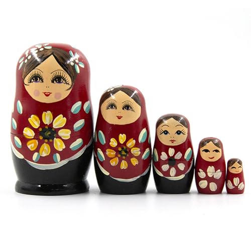 Jorzer 5 pièces/Ensemble poupées gigognes, poupée Matryoshka en Bois, poupées gigognes Russes drôles empilant des Jouets pour Les Enfants, décoration de...