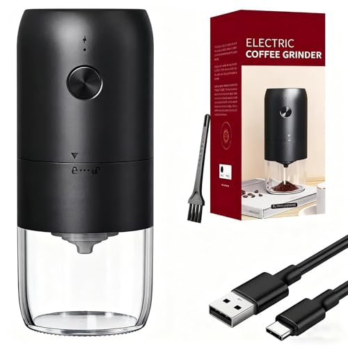Rechargeable Electric Coffee Grinder with Adjustable Coarseness Portable Conical Burr Coffee Bean Grinder for 23 Cups Perfect for Espresso French Press & Christmas Gift