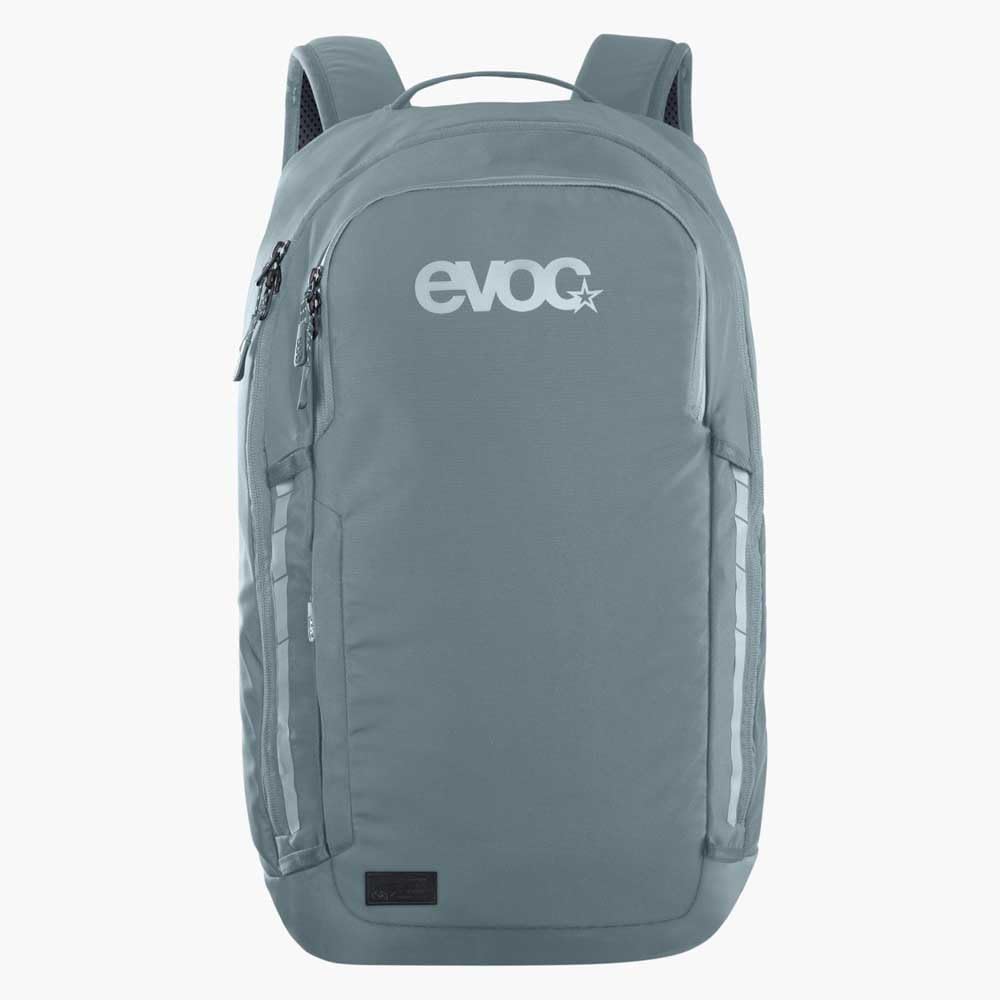 Plecak EVOC COMMUTE 22 (plecak rowerowy, z systemem wentylacji, kieszenią na laptopa, odblaskowy nadruk, waga: 860 g, wymiary: 17 x 28 x 52 cm, pojemność: 22 l), stalowy