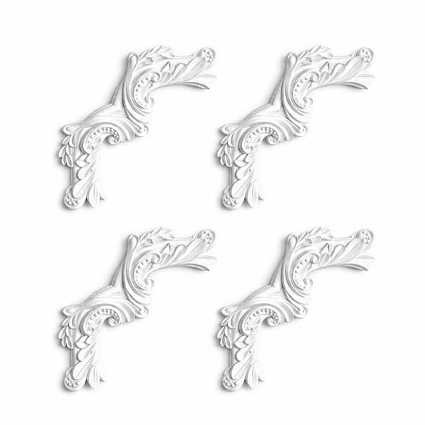 Fleur d'angle de plafond en PU masquez les défauts déco murale salon 4Pcs