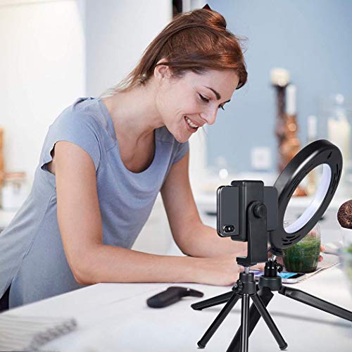 Idomeo Video Live Stream Makeup Photography Dimmable LED Selfie Ring Light with Stand - Thumbnail 4