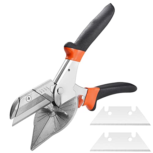 Tijeras Para Cortar Ingletes, Tijeras Manuales Para Cortar Ingletes De 45 A 135 Grados Ajustables, Tijeras Multifunción Para Troncos Que Incluyen 2 Hojas De Repuesto Para Cortar Madera Blanda, PP, PVC