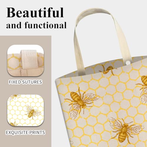 Image of Car Trash Can, Cute Car Trash Bag, Hanging Car Organizer and Storage Bag, Trash Bin for Car Accessories, Vehicle, Travelling, Camping Cute Yellow Bees Honey