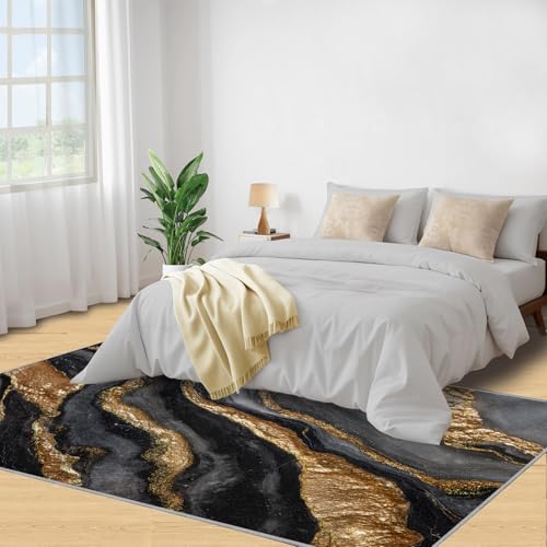 Tapis lavable marbre abstrait antidérapant 200x290cm doux - 4