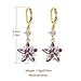 HZMAN 14K Gold Plated Sterling Silver Crystal Flower Earrings for Women Cubic Zirconia Drop Dangle Earring Fashion Earring Jewelry Gift (Purple Flower)