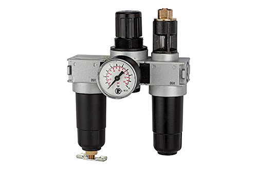RIEGLER 100400-FRL 05 M - Unidad de mantenimiento (3 piezas, con depósito de metal, G 1/8, 1 unidad)