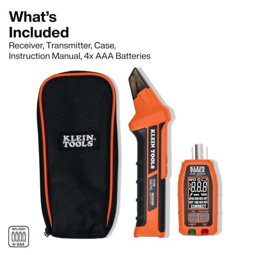 Image of Klein Tools ET350 4-in-1 Digital Circuit Breaker Finder, Outlet Fault Detector, Non-Contact Voltage Tester, GFCI Tester, Learn and Locate Mode, Backlit LCD, LED Work Light