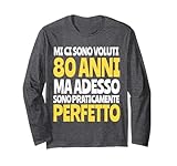 80 anni divertente regalo per uomini compleanno uomini papà maglia a manica
