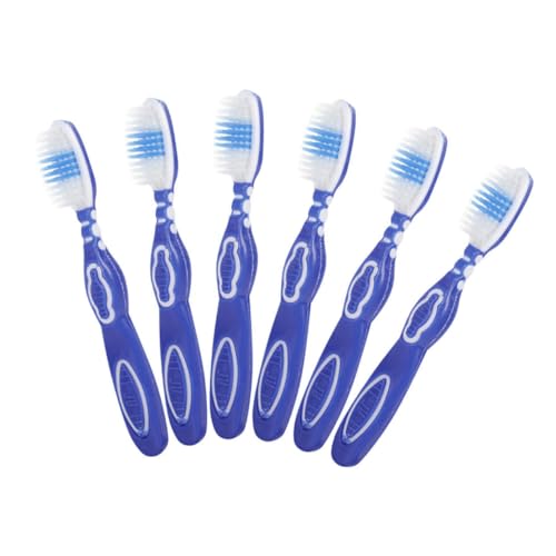 WEKADRIN 6 piezas Cepillos de Dientes Portátiles con Mango Suave Cabezal Mediano Materiales Tpr y Cepillos Resistentes y Fáciles de Limpiar para Higiene Bucal Prisión