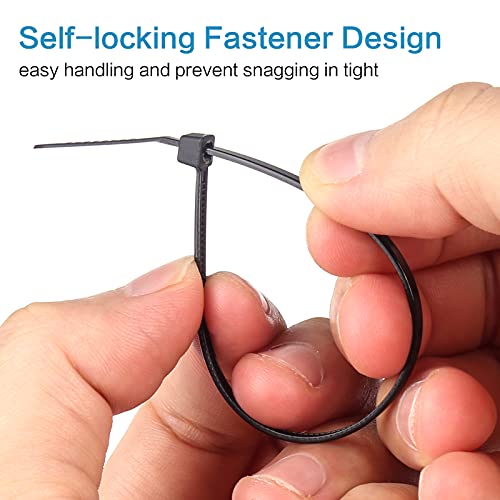1000 Pcs Zip Ties, 6 Inch Self-Locking Nylon Cable Ties, Premium Heavy Duty Plastic Wire Ties Wraps for Indoor and Outdoor (Black)