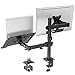 PUTORSEN Monitor Halterung mit Laptop Arm, Volleinstellbar für 17 bis 27 Zoll LCD LED Bildschirm & max. 17 Zoll Notebook, 2 Montageoptionen