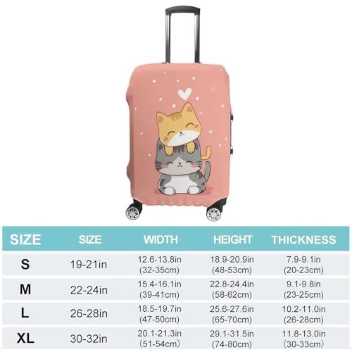 Cute Cartoon Kitten Travel Suitcase Protector Luggage Cover Protective Washable Anti-scratch Baggage Cover2