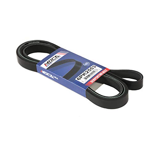 Image of MOCA 6PK2553 EPDM Serpentine Belt Compatible with 1990-1994 for Saab 9000 2.3L, 2007-2008 for Dodge Caliber 1.8L 2.0L (from: 09 /2007; to: 08 /2008; for Vehicles with air Conditioning)