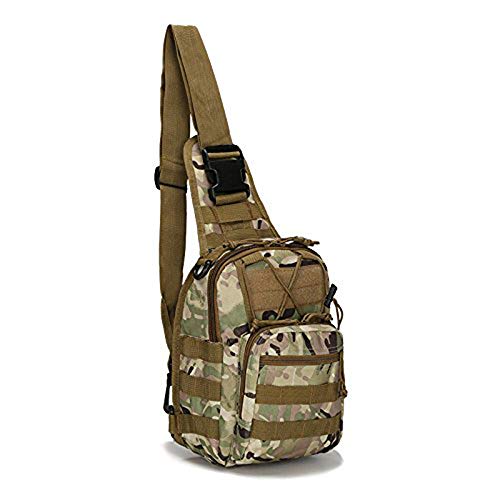 Noga Bolsa de Equipo táctico Molle Pesca Senderismo Bolsas de Caza Bolsa de Deporte Cuerpo de Pecho Cabestrillo Solo Hombro Mochila táctica (CP)