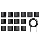Hallsen Metal Keycaps (WASDQREF+1-6) Mechanical Gaming Keyboard Keycaps for FPS & MOBA, Stainless Steel Custom 60% Keycaps Kit with Key Puller for Mechanical Keyboard Cherry Mx Switches (Black)