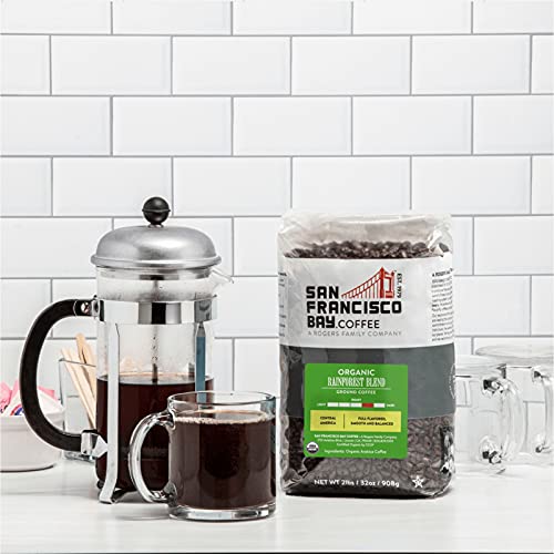 San Francisco Bay Whole Bean Coffee - Organic Rainforest Blend (2Lb Bag), Medium Dark Roast #TOP4