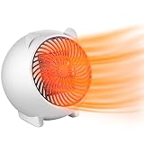 Sousnous Heizgerät,500W elektrische Heizlüfter, Nette Mini Schreibtisch Luftheizung Sicherheit Abschaltsystem, Leise und tragbar für Büro Schlafzimmer Verwendung,Energiesparend