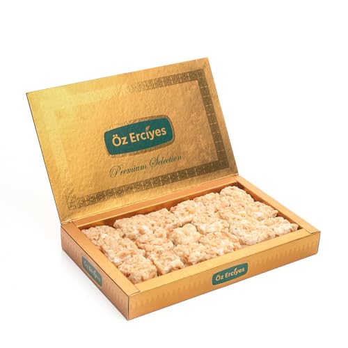 Baklava Style Turkish Delight with Hazelnut Cream – Soft Lokum Candy Inspired by Baklava Pastry, Gourmet Turkish Sweets Gift Box, Dulces Turcos, 17.6 oz (500g)